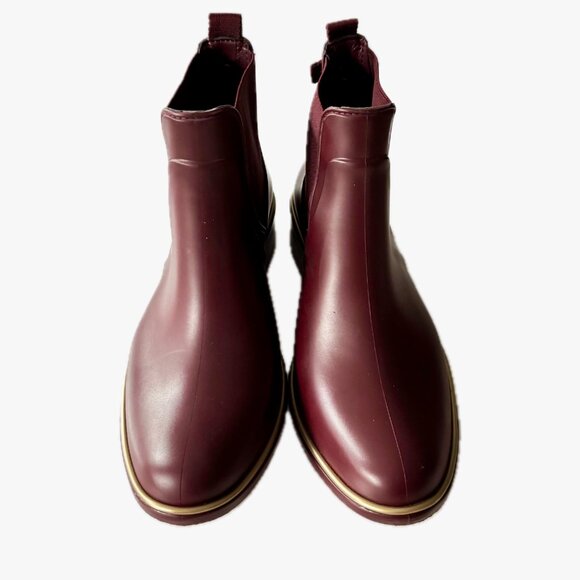 Kate Spade Rain Boots Sz 6.5 Waterproof Rubber Pull-On Boots in Cherrywood NEW - Picture 4 of 13